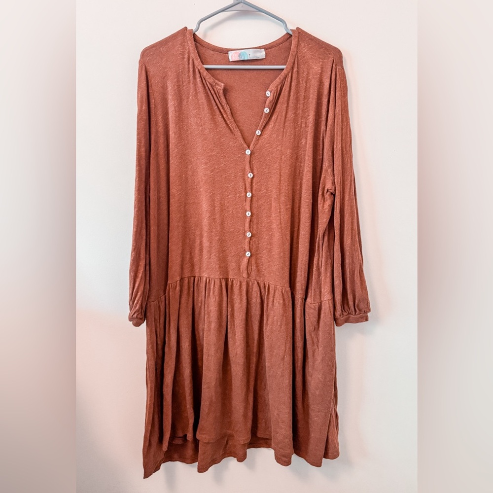Free People - Beach Terracotta Button-Front Dress
